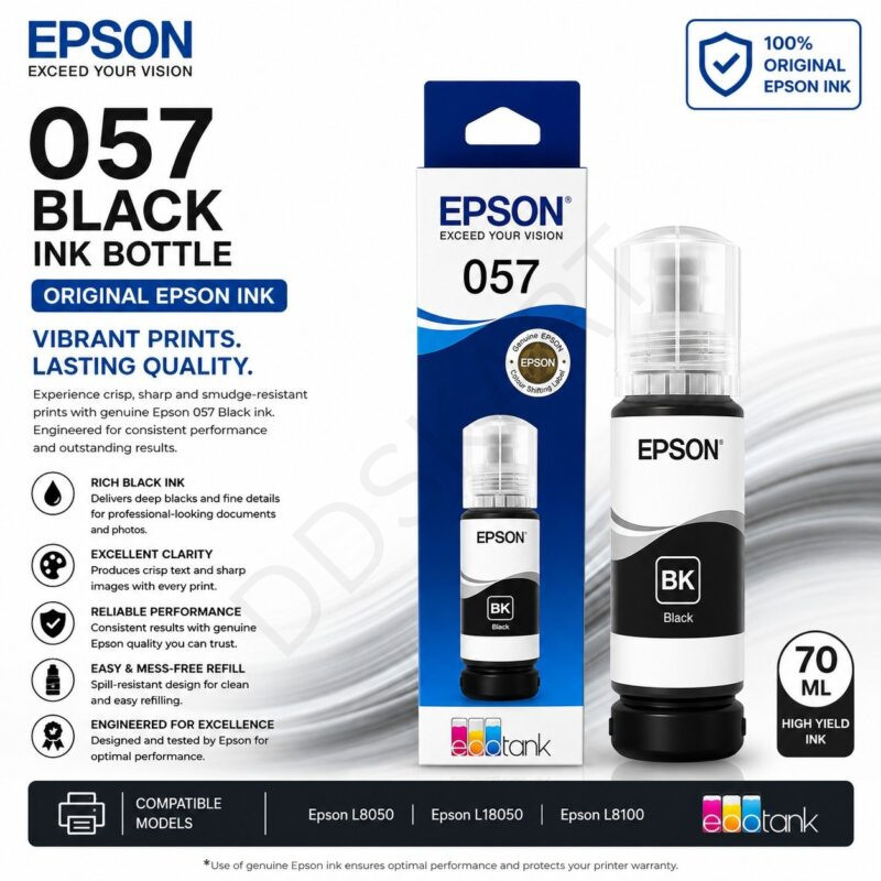 Epson 057 Black Ink Bottle (Original) 70ML
