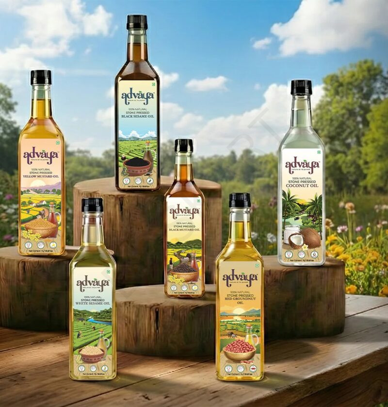 Advãya's Black Sesame Oil – Stone Pressed (Kachi Ghani)-Pure & Natural Cooking Oil for Healthy Daily Use