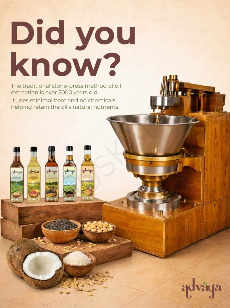 Advãya’s Yellow Mustard Oil – Stone Pressed (Kachi Ghani) Pure & Natural Edible Oil