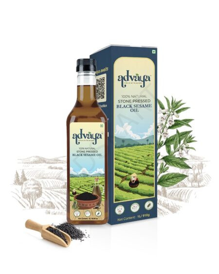 Advãya's Black Sesame Oil – Stone Pressed (Kachi Ghani)-Pure & Natural Cooking Oil for Healthy Daily Use