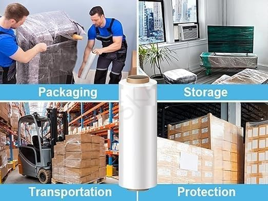 Clear Plastic Shrink Wrap Roll, 3'',4'',6'',12'',18'' Industrial Packaging Film, GILETIN Role for Packing
