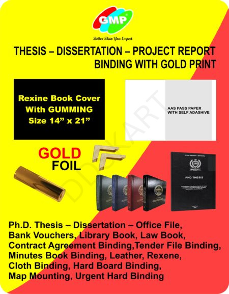 GMP Thesis Binding Combo Pack – Rexine Cover, Foil Roll, Corner & Aaspass Sticker