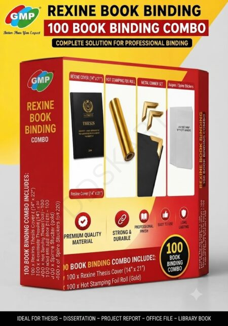 GMP Thesis Binding Combo Pack – Rexine Cover, Foil Roll, Corner & Aaspass Sticker