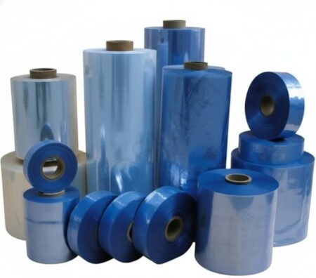 PVC Heat Shrink Wrap Film Tube Roll, 55 Micron,3",4",5",6",8",10",14",18",20" (75 mm to 508 mm) 250, meter, Industrial Grade, Packaging Material, Clear & Transparent,