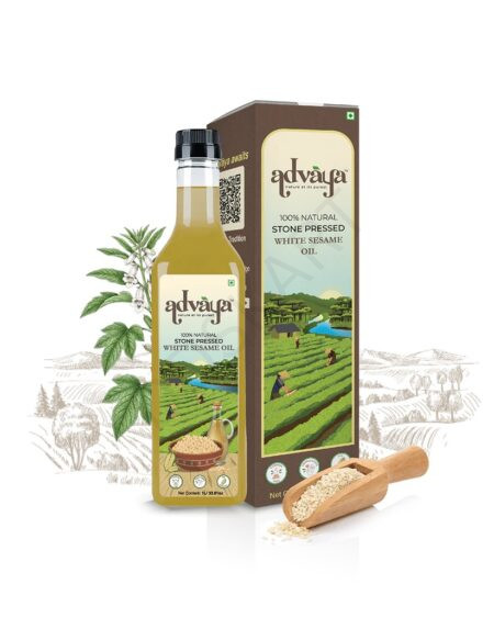 Advãya’s White Sesame Oil – Stone Pressed (Kachi Ghani) Pure & Natural Edible Oil