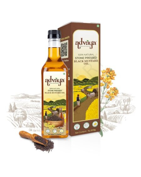 Advãya’s Black Mustard Oil – Stone Pressed (Kachi Ghani) Pure & Natural Edible Oil