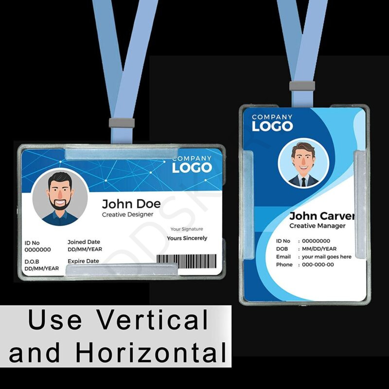 GMP Premium ID Card Holder – Durable PVC Badge Holder for Office, School & Events- 100 pcs  pack