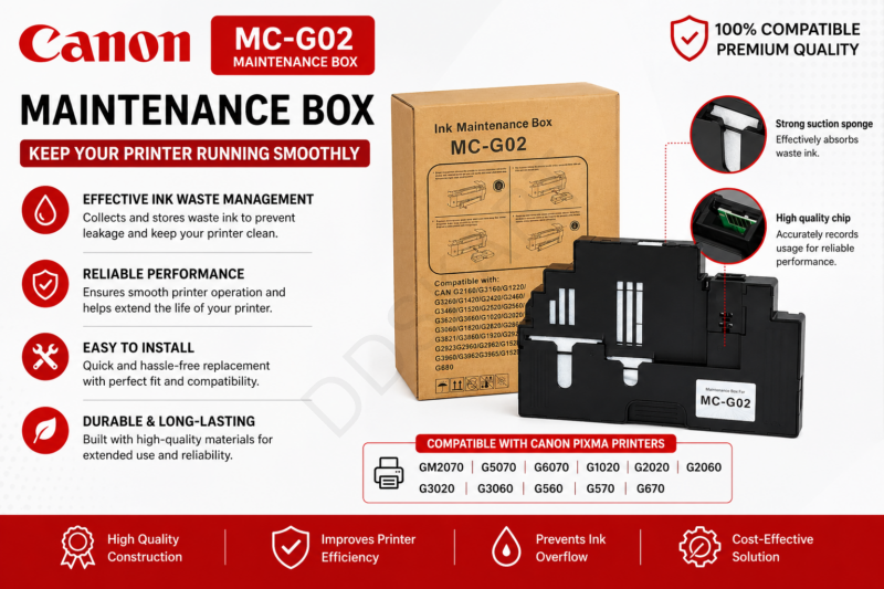 Canon MC-G02 Maintenance Box Tank for Canon PIXMA Printers GM2070/G5070/G6070/G1020/2020/2060/3020/G3060/G560/G570/G670