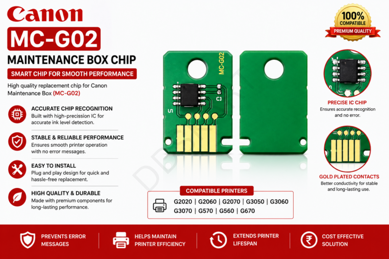 Canon Mc-G02 Maintenance Box Chip G2020/G2060/G2070/G3050/G3060/G3070/G570/G560/G670 Printers