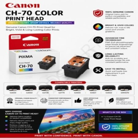 Canon CH-70 Printhead For Pixma G2020 / G2060 / G2730 / G2770 / G3020 / G3021 / G3060 / GM4070 Printers