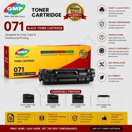 GMP 071 Toner Cartridge For Canon CRG 071 Compatible with Canon Image Class MF272/MF273/MF275/LBP122 Printers