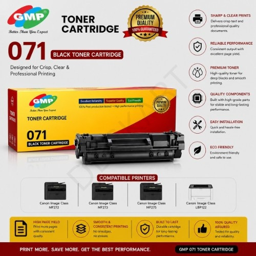 GMP 071 Toner Cartridge For Canon CRG 071 Compatible with Canon Image Class MF272/MF273/MF275/LBP122 Printers
