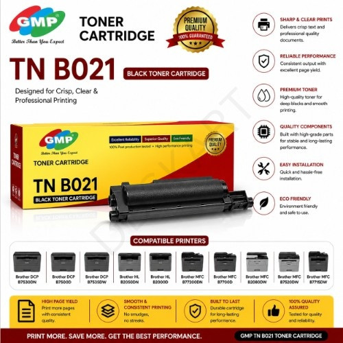 GMP TN-B021 Toner Cartridge For Brother DCP B7530DN B7500D B7535DW HL B2050DN HL B2000D MFC B77200DN B7700D B2080DW B7520DW B7715DW Printers