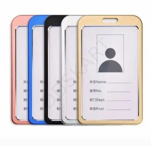GMP Metal Vertical Double-Sided ID Card Holder – Premium Quality Badge Holder-10 PCS  PACK