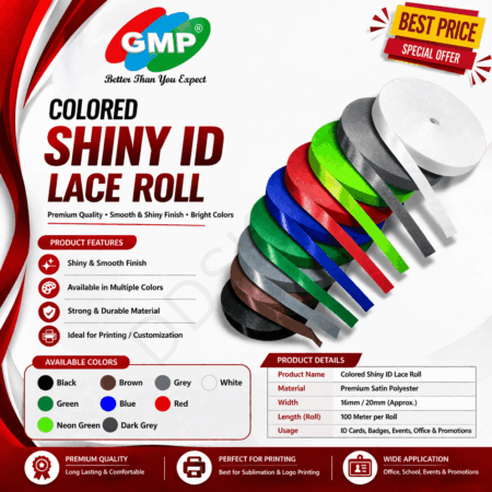 GMP Sublimation Shiny ID Card Lanyard 16mm / 20mm-100mtr – Premium Neck Strap