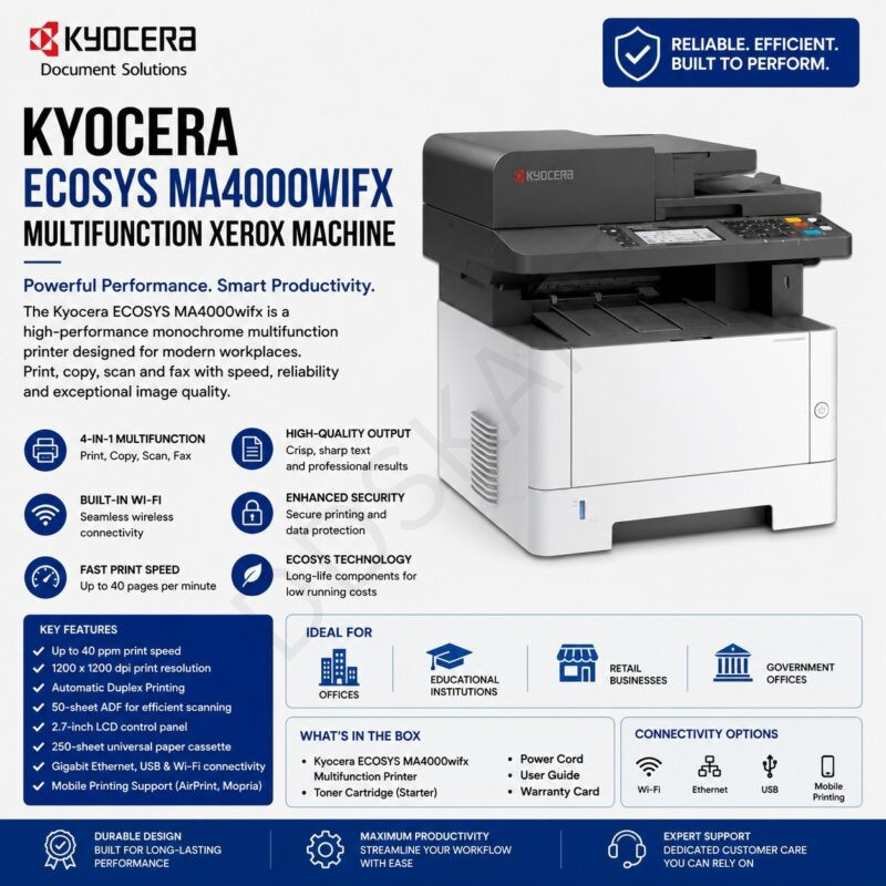 Kyocera ECOSYS MA4000wifx Multifunction Xerox Machine