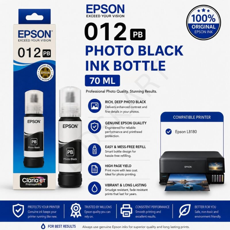 Epson 012 Photo Black Ink Bottle , 70ML