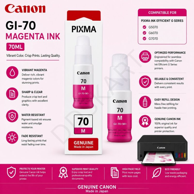 Canon Pixma GI-70 Magenta Ink Bottle 70ML