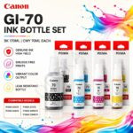 Canon GI-70 Ink Bottle Set , BK 170ML CMY 70ML Each