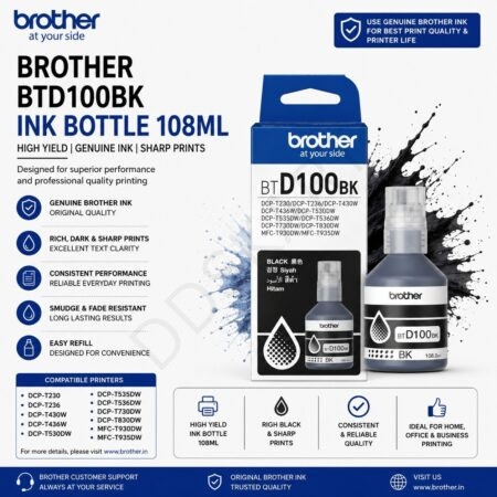 Brother BTD100BK Ink Bottle 108 ML