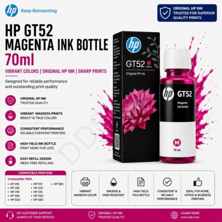 HP GT52 Magenta Ink Bottle,70ml