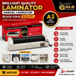 Laminator Black Gold ECO-111 | A3 Hot & Cold Laminating Machine for Office & Shop Use