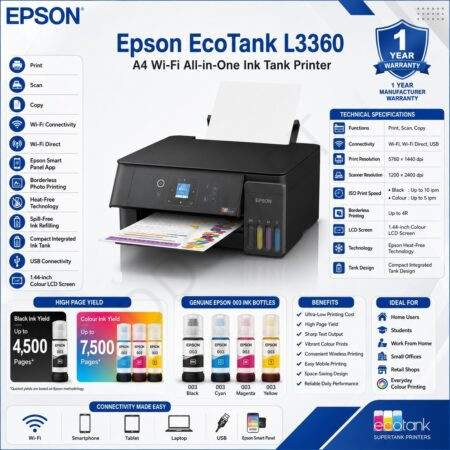 Epson EcoTank L3360 A4 Wi-Fi All-in-One Ink Tank Printer