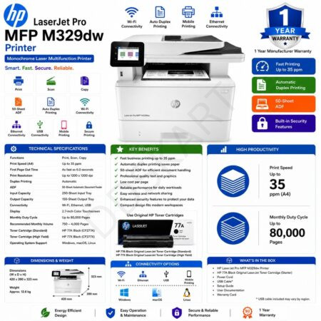 HP LaserJet Pro MFP M329dw Printer