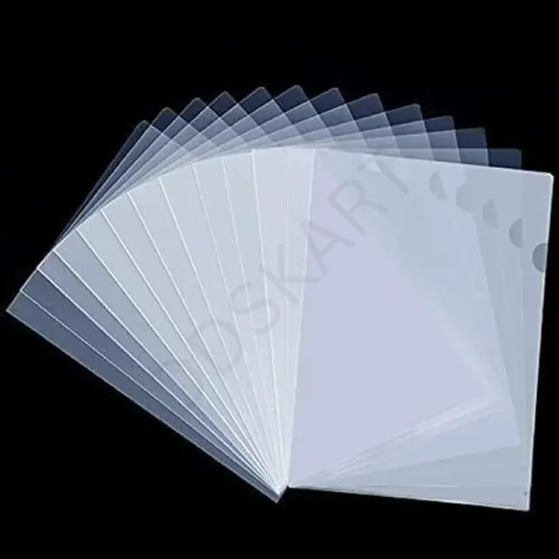 GMP A4 Size Transparent L-Folder Files Document Organizer – Durable Clear Plastic Folder, Pack of 10, 20, 50 & 100