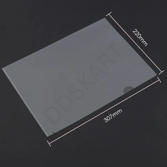 GMP A4 Size Transparent L-Folder Files Document Organizer – Durable Clear Plastic Folder, Pack of 10, 20, 50 & 100