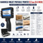 Handheld Inkjet Portable Thermal Printer 12.7mm (0.5 Inch) For Batch & Barcode Printing