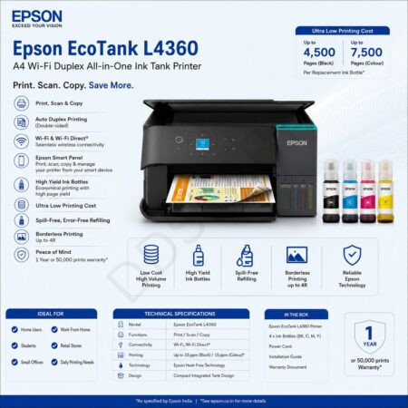 Epson EcoTank L4360 A4 Wi-Fi Duplex All-in-One Ink Tank Printer
