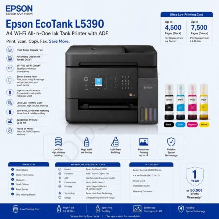 Epson EcoTank L5390 A4 Wi-Fi All-in-One Ink Tank Printer with ADF